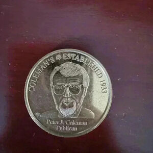 Collectable Coleman’s Established free beer bar  token